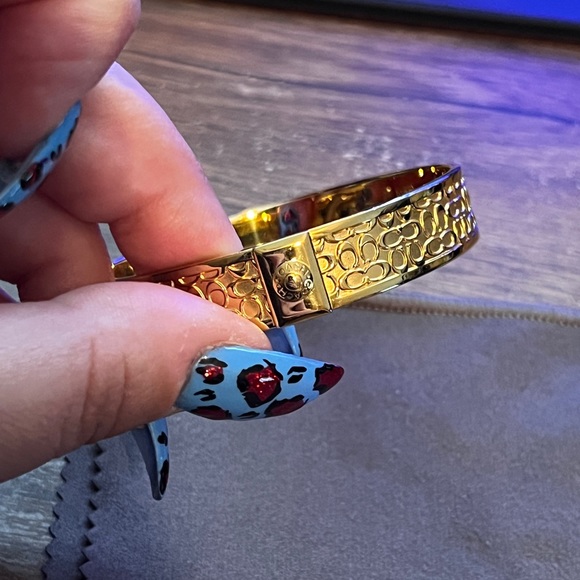 COACH Signature “C” GOLD BANGLE BRACELET - Picture 8 of 16